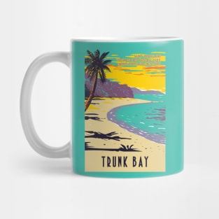 WPA Poster of Trunk Bay beach, Virgin Islands National Park in the island of St John, USA Mug